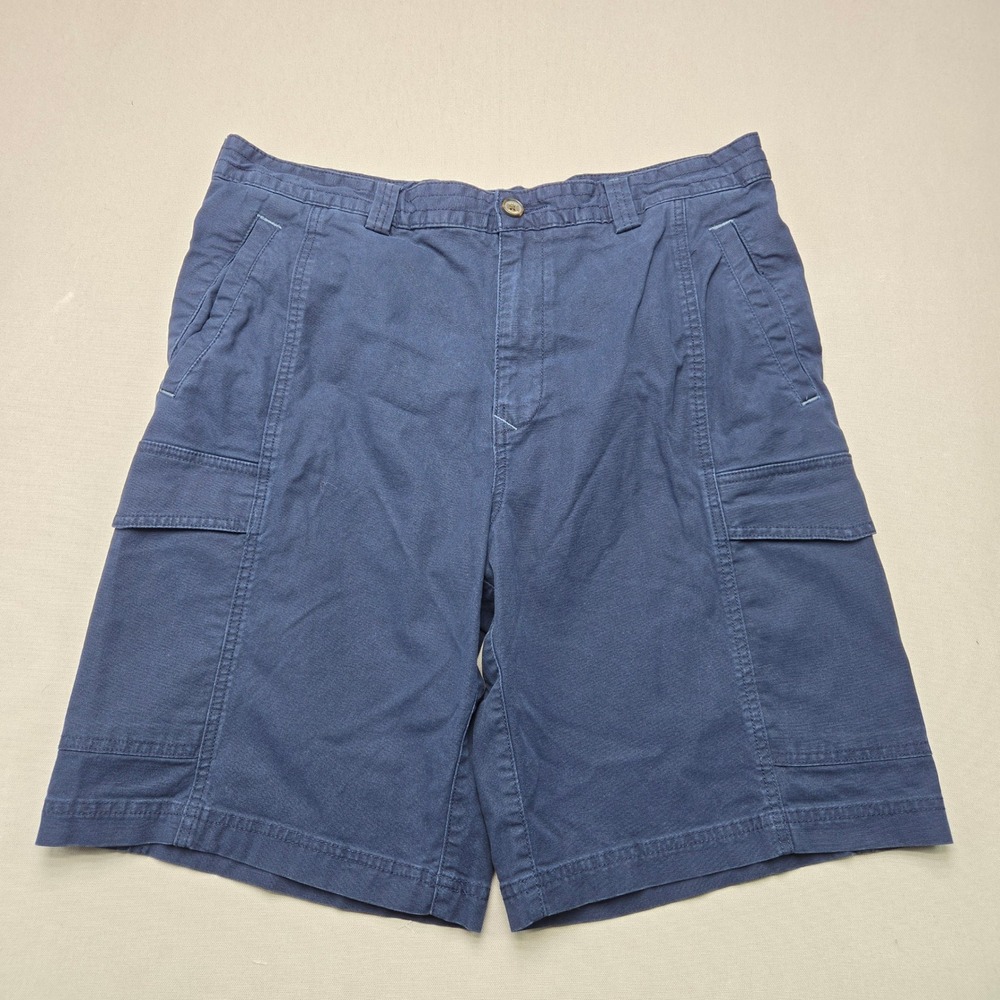 Tommy Bahama Cargo Shorts Tencel Blend Stretch Navy Blue Mens 36 Casual Summer